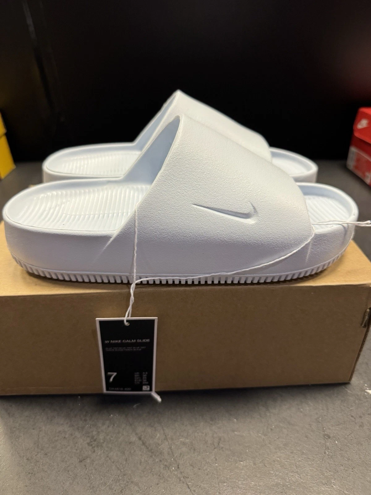 Sandali donna Nike Calm Slide Sandal colore blu taglia 7 nuovi con scatola