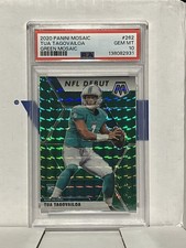 2020 Mosaic Tua Tagovailoa #262 Green NFL Debut Rookie Card PSA Gem Mint 10. rookie card picture