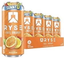 RYSE Fuel Energy Drink Zero Sugar Sunny D Tangy Original 16 fl oz 12 Cans