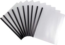 10 Pack Clear Report Covers with Sliding Bar for Presentation Folders Document