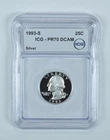 1993-S Washington Quarter Silver PR70 DCAM ICG *6210