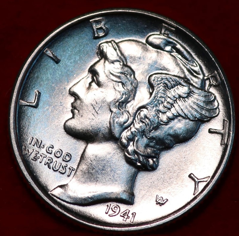 Uncirculated 1941-D Denver Mint Silver Mercury Dime