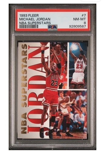 1993 FLEER NBA SUPERSTARS #7 MICHAEL JORDAN NBA SUPERSTARS PSA 8