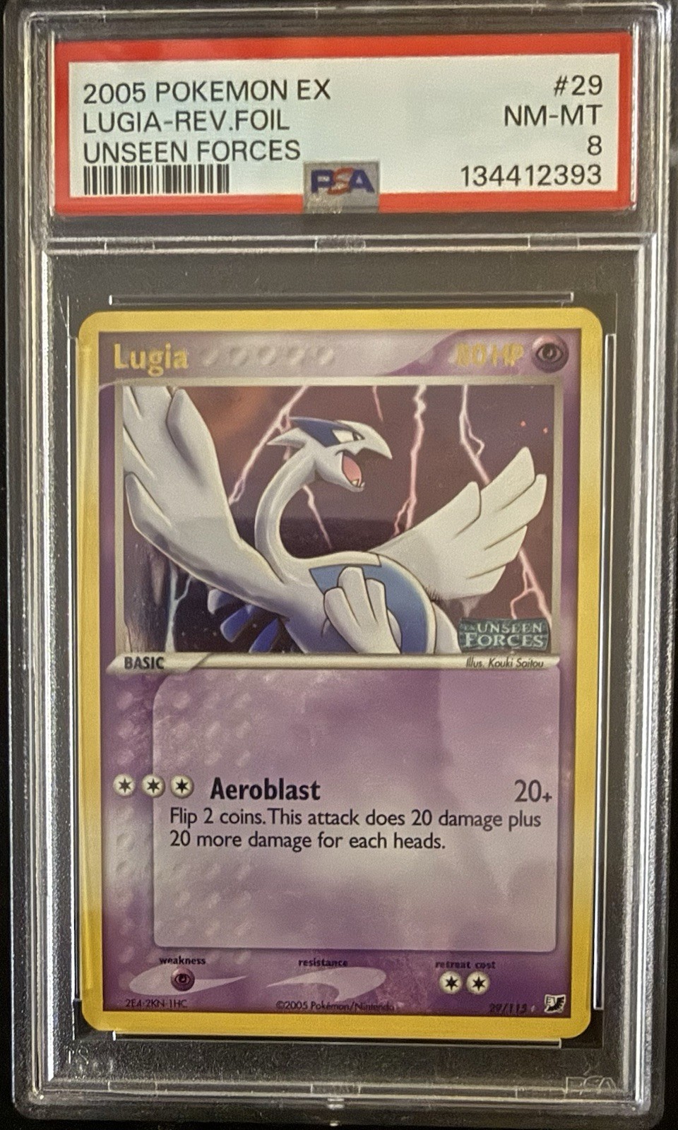 Lugia 29/115 Unseen Forces Reverse Holo PSA 8