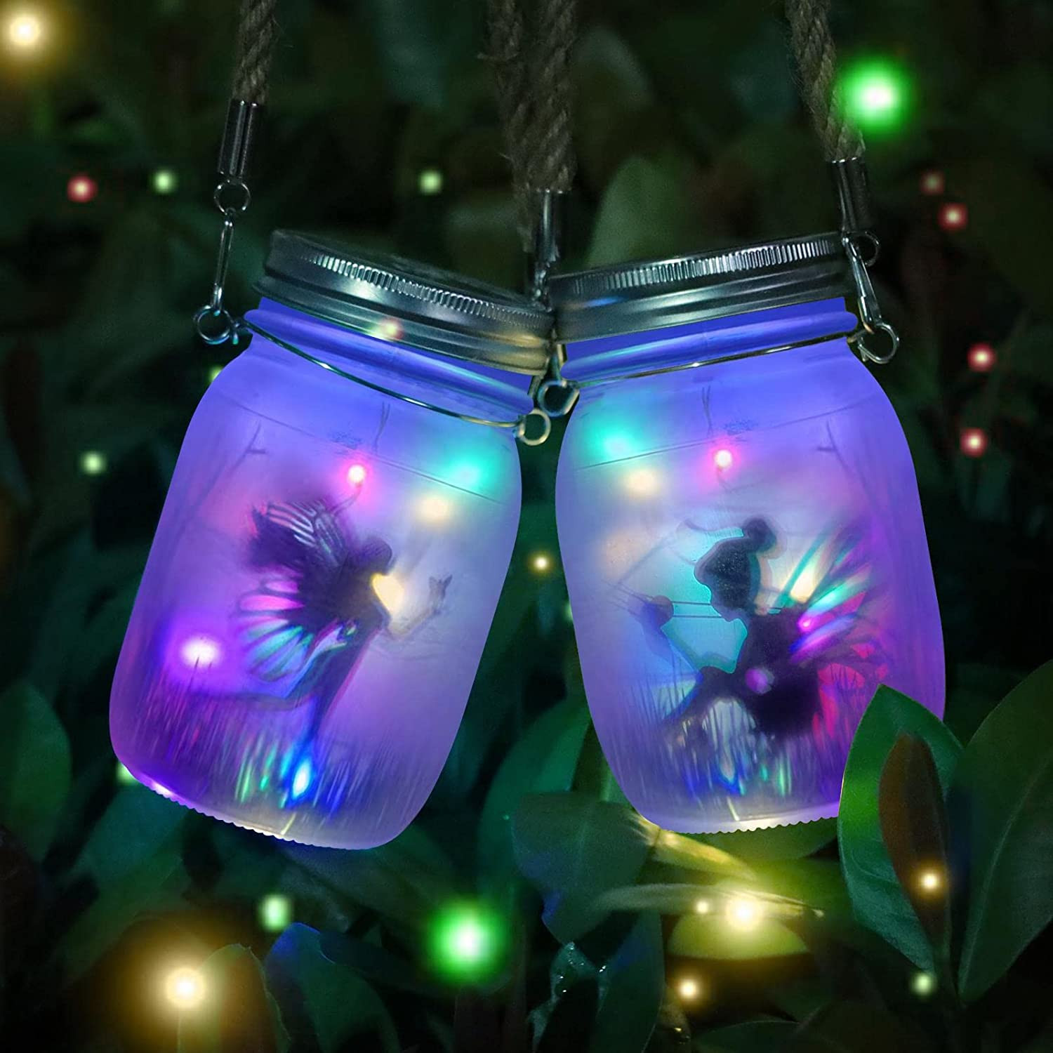 2 Lanterne Solari da Esterno Fata in Vetro LED | Illuminazione Giardino