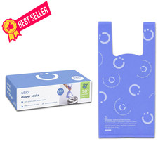 Ubbi Disposable Diaper Sacks, Lavender 200 Count Pack of 1 , 200