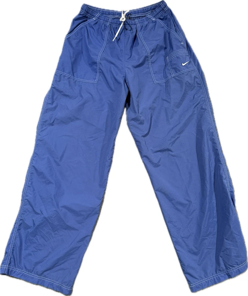 Vintage NIKE Nylon Track Suit Women's XL Full Zip Jacket Pull on Pants Blue Y2K - Image 2 of 4