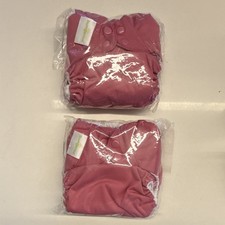 bumGenius Pink Cloth Diapers 2 Pack, Reusable Washable Baby Diapers, Zinnia