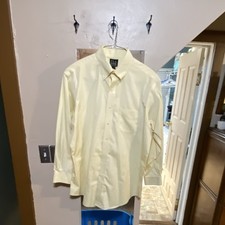 Jos. A. Bank Traveler's Collection Tailored Fit Yellow Men's Dress Shirt 17-34