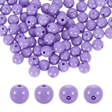 100pcs Light Purple Acrylic Round Beads 8mm Plastic Resin Loose Bead
