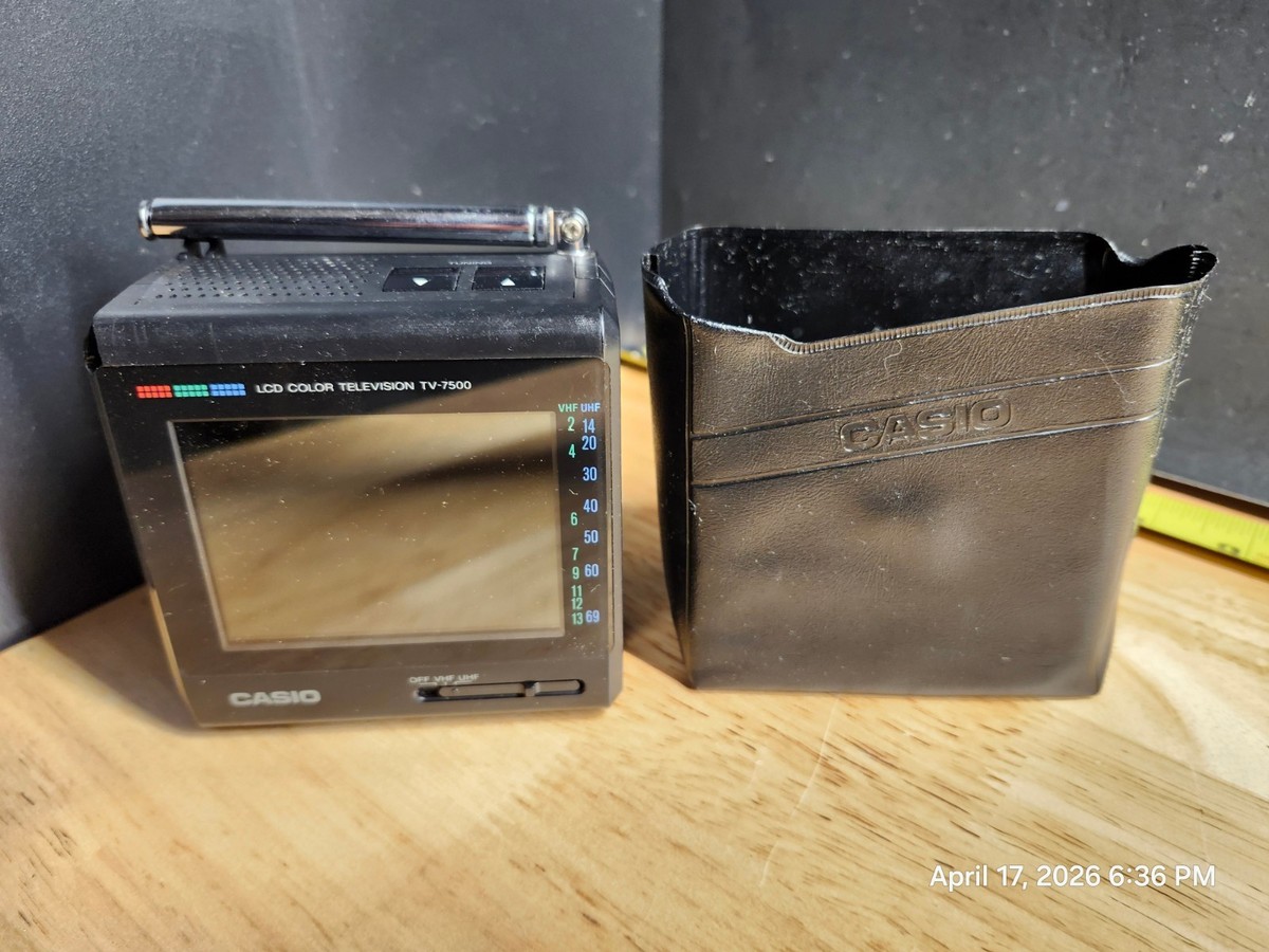 Casio TV-7500 Portable Color LCD TV w/ Case | Vintage Mini