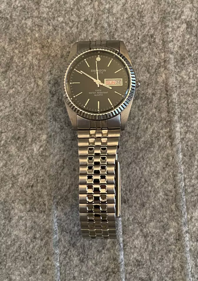 SWANSON Japan Men s Water Resistant Quartz Watch Stainless Steel