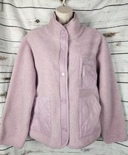 Rails Lorna Pink Sherpa Fleece Jacket M Teddy Snap Front Womens