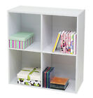 Kings Brand Furniture - 4-Cube Open Storage Organizer Bookshelf Bookcase, White