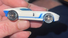 2008 Mattel Hot Wheels Fast Felion White + Blue 1:64 Die-Cast Car LOOSE