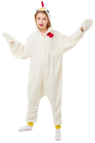 White Chicken One-piece Pajamas for Boys and Girls Cosplay Costumes Homewear - Picture 38 of 55