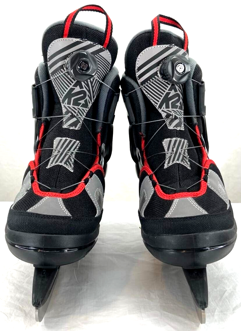 New K2 Rink Raven Ice Boa Adjustable Hockey Ice Skate Boots Red Black