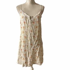 Vintage Laura Ashley White Red Floral Strappy Sun Dress Bold Summer Sz ? Flawed