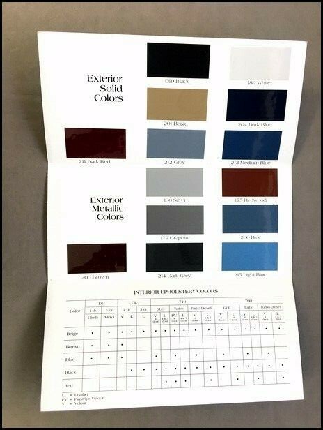 1985 Volvo Color Paint and Upholstery Car Guide Brochure