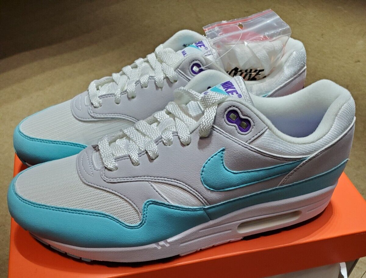 Nike Air Max 1 Anniversary Aqua White Grey Black Grape 908375 105 Sz 10 NIB  OG | eBay