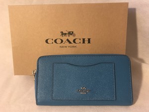 blue coach wallet women's