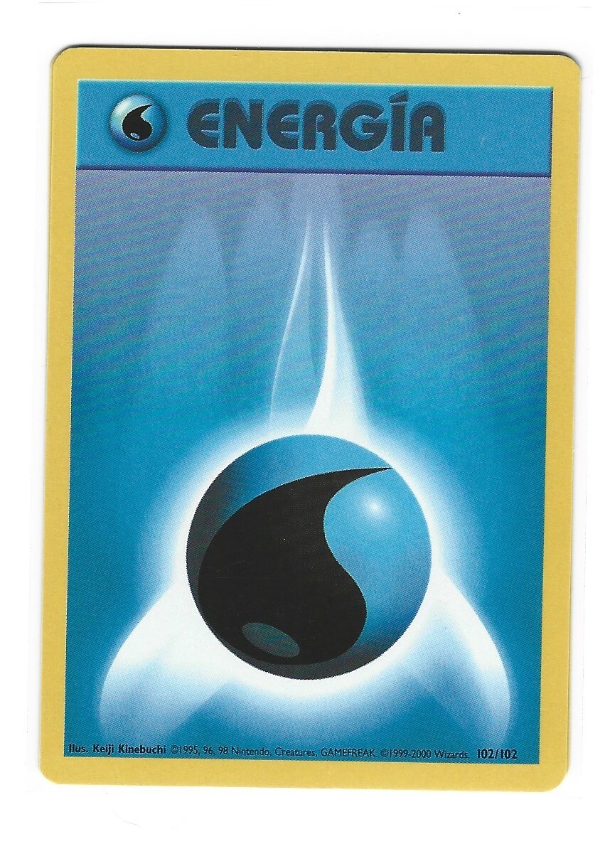 Water Energy - #102/102 - Base Set - 1999 WOTC Pokemon Card - LP