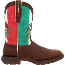 Men's Rebel by Durango Mexico Flag Western 12" Pull On ST Boot DDB0431 Brown