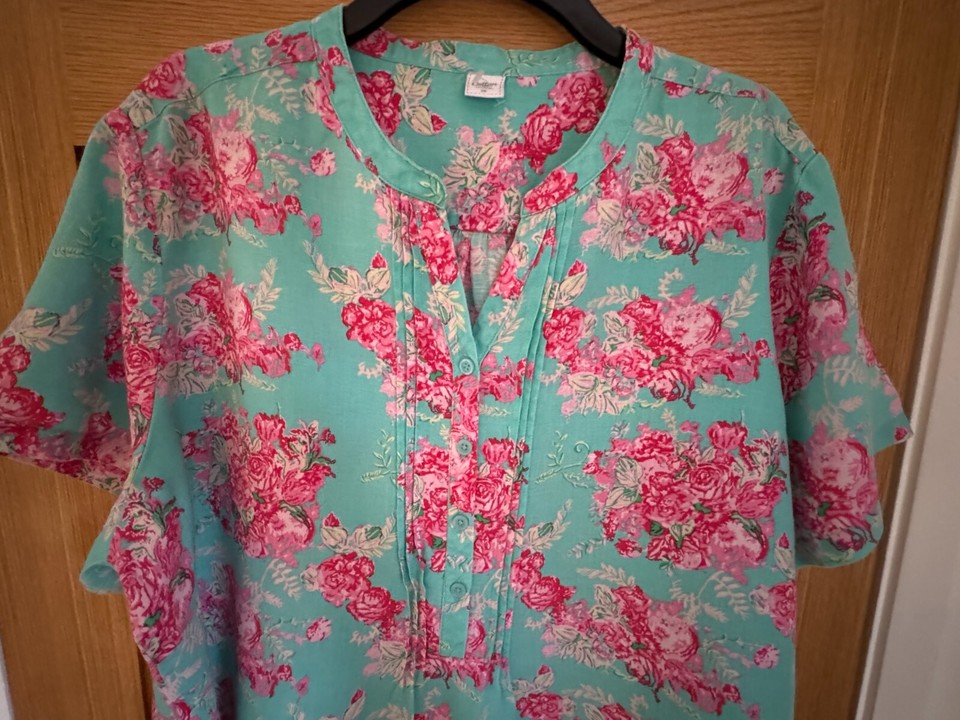 Cotton Traders Floral Linen Top Size UK 26 eBay