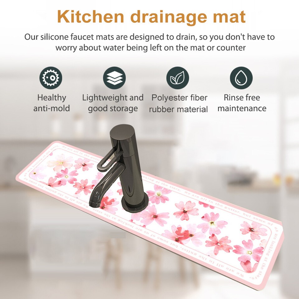 Table Mat Strong Water Absorption Faucet Absorbent Mat Bathroom Kitchen