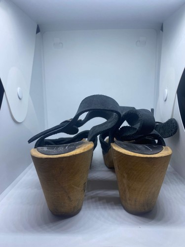 Swedish leather wooden clogs Moheda, Made in Sweden, size 36, heel 6.7cm - Picture 3 of 7