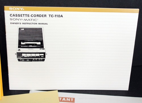 Sony TC-110A Cassette-Corder Owners Instruction Manual Sony-Matic ~ 18 Page EXC - Picture 6 of 7