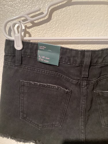 WILD FABLE women's denim NWT cut off shorts size 6 black distressed low rise - 第 6/13 張圖片