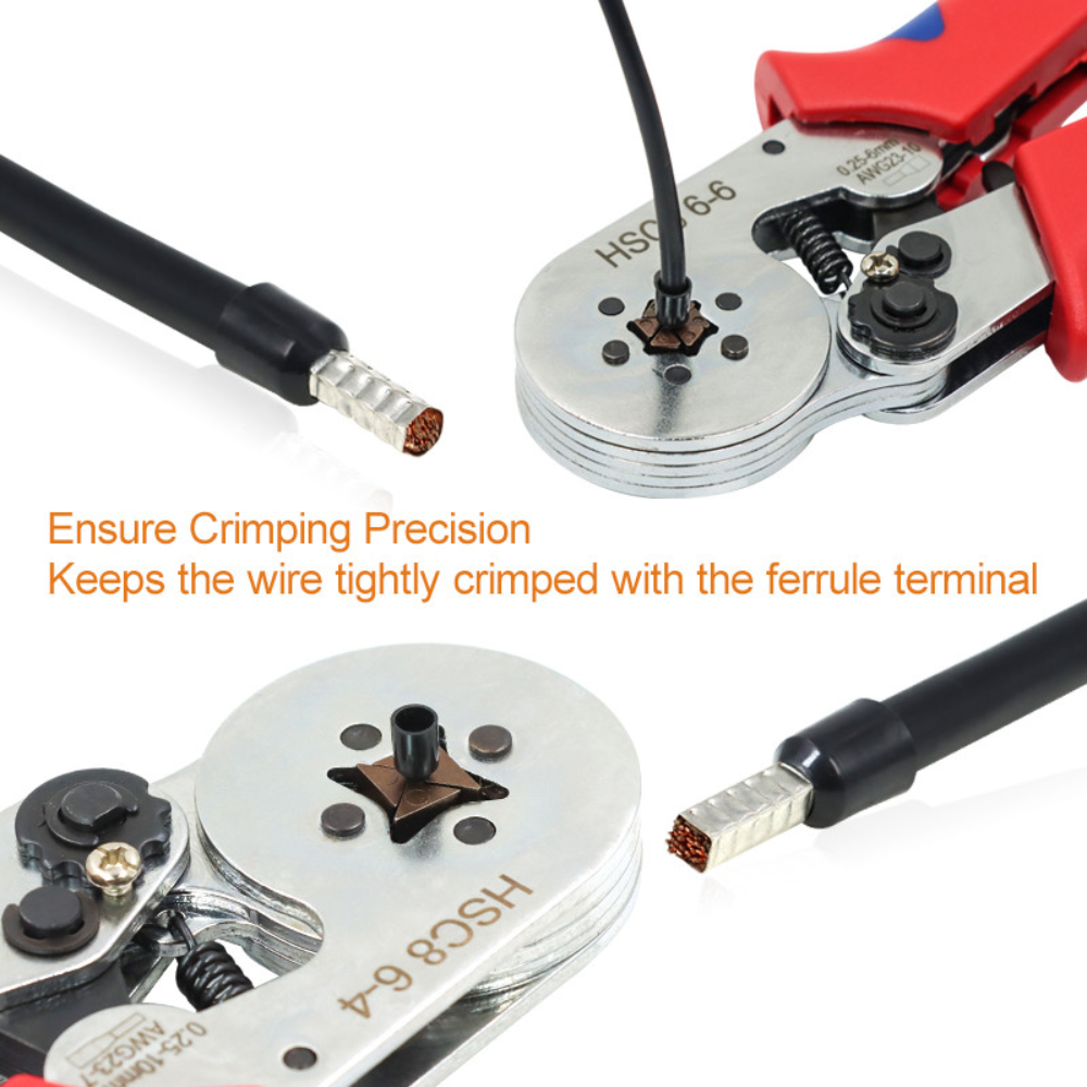 Pinza Crimpare Ferri E Capicorda A 4/6 Ganasce &ndash; Esagonale, 0.25-6 Mm&sup2;, HSC8