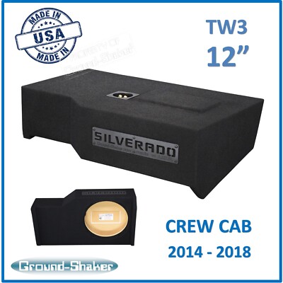 2014-2018 Chevy Silverado Crew Cab Sub Box JL AUDIO 12'' TW3 Subwoofer Enclosure