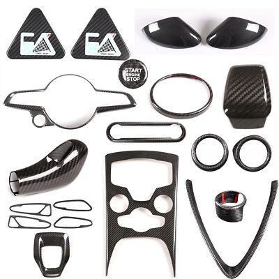 For 2017-2023 Alfa Romeo Stelvio Real Carbon Fiber Full Inner Kit Cover Trim Set