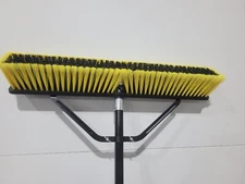 Kefanta 24 in Heavy Duty Push Broom w/63" adjustable Handle, Yellow and black