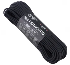 Atwood Rope MFG 550 Paracord 100 Feet 7-Strand Core Black