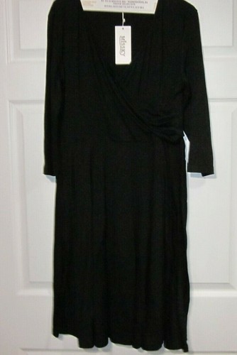 MISSKY WOMENS PLUS BLACK CROSSOVER KNIT DRESS, SIZE 2XL, NWT, # 994ZH - Bild 2 von 11