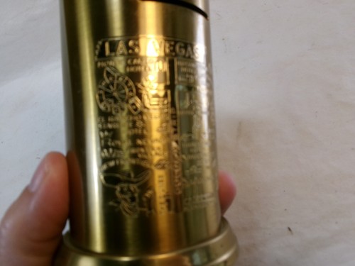 Vintage Gold Tone Metal Las Vegas Souvenir Bank - Picture 7 of 9