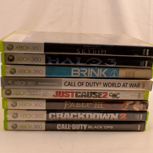 Xbox 360 Game Lot Halo 3 Skyrim COD Black Ops Brink Fable III Bundle 8 Games - Picture 2 of 8