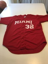 Game Worn Used Miami Red Hawks Baseball Jersey Size XL #32