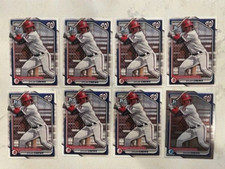 (8) DYLAN CREWS Nationals 2024 Bowman Baseball 1st cards 1 chrome + 7 base