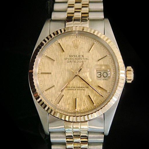 Rolex Datejust Mens 2Tone 14K Yellow Gold & Stainless Steel Jubilee Linen 16013