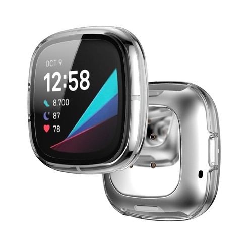 PC Matte Case With Tempered Glass For Fitbit Versa3 Sense Screen Protector Cover - 第 13/20 張圖片