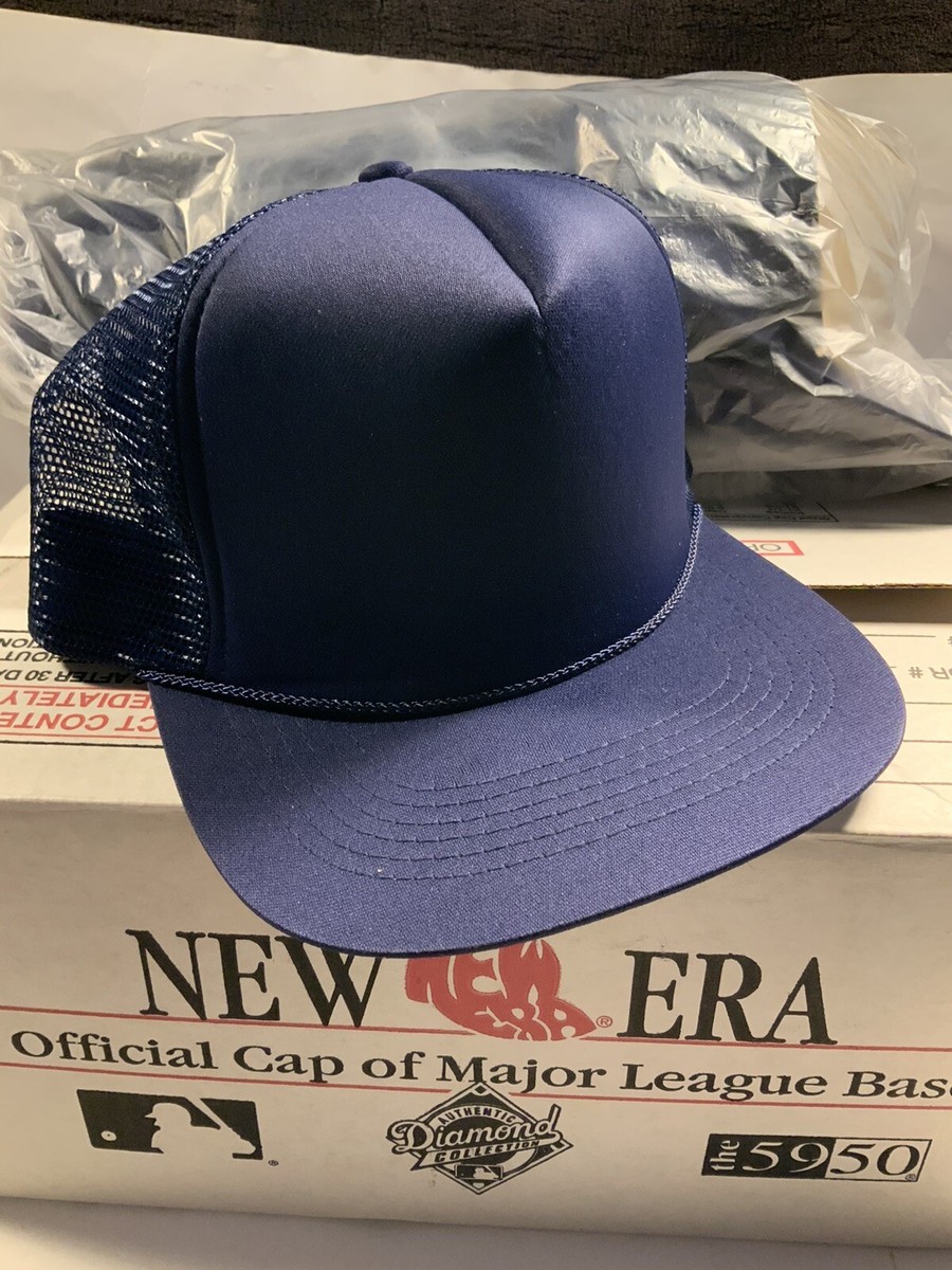 Vintage New Era Blank Trucker Snapback Hat S/M NEW Good For
