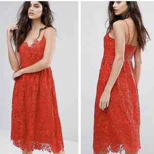 red lace dress asos
