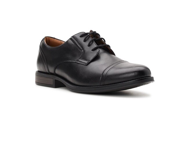 George Mens Branford Oxford Shoes Black Lace-Up Cap Toe Solid 13 - Main Image