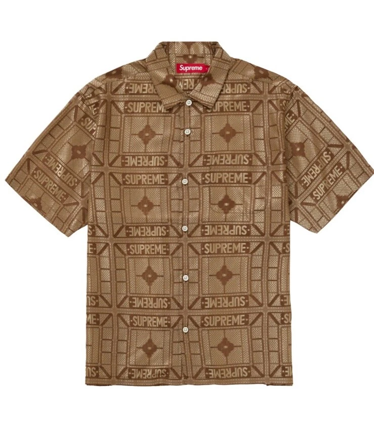 T shirt Supreme Tray Jacquard S/S manche marron large