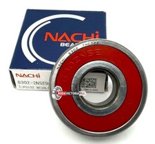 NACHI 6302 2NSE9 CM DEEP GROOVE BALL BEARING, RUBBER SEALED 15x42x13 mm 6302-2RS