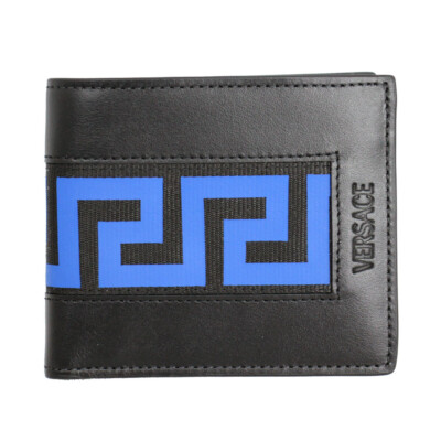 BRAND NEW VERSACE LA GRECA MENS BLACK LEATHER BIFOLD WALLET BRAND NEW VERSACE LA GRECA MENS BLACK LEATHER BIFOLD WALLET